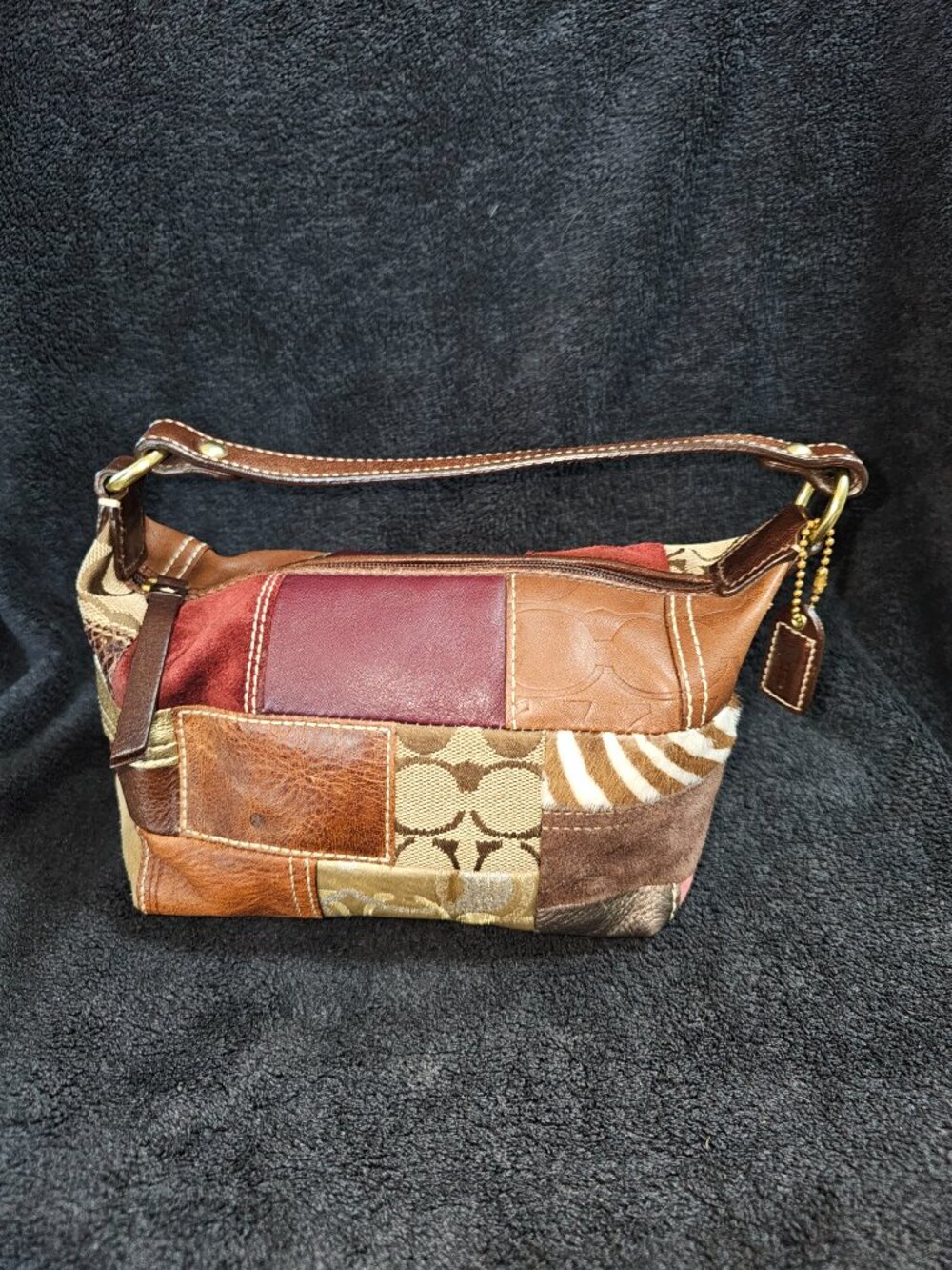 Vintage Coach Holiday Patchwork Demi Hobo Bag Y2K - Picture 2 of 12